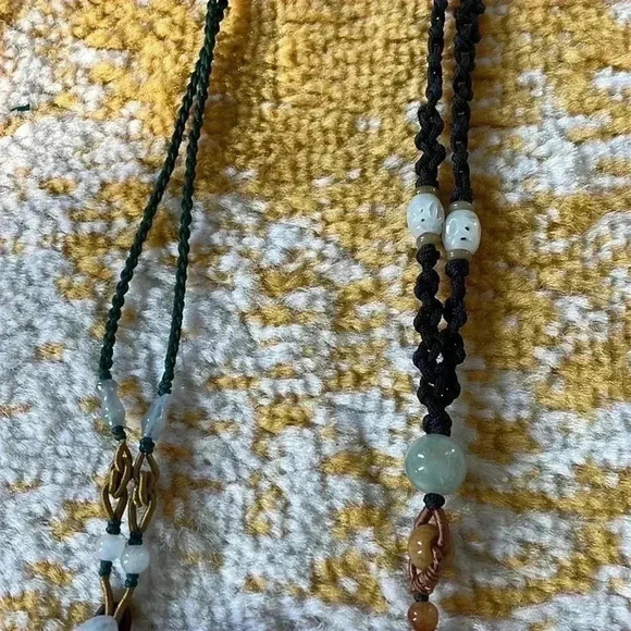 Lot 2 jade Thai beaded necklaces fully adjustable NWOT - Picture 3 of 6